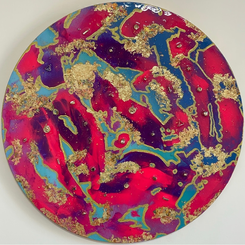 Neon Pink Abstract Art